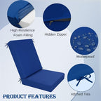 idee-home Outdoor Patio Dining Chair Cushion High Back - Image 2