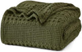 PHF Lightweight 100% Cotton Waffle Blanket for Bed, Twin XL, Capulet Olive by PHF