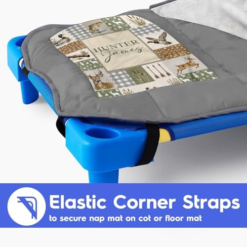 Personalized Toddler Nap Mat for Boys, Custom Name Kids Sleeping Mat for Preschool, Daycare Cot Nap Mat with Corner Straps, Roll-Up Slumber Mat with Soft Blanket & Pillow - Image 5
