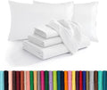 Elegant Comfort Luxurious Soft 1500 Premier 4-Piece Premium Hotel Quality Wrinkle and Fade Resistant Coziest Bedding Set, Easy All Around Elastic Fitted Sheet, Deep Pocket, Twin XL, White by ELEGANTCOMFORT