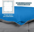 Bare Home Reversible Comforter (Twin/Twin XL, Grey/Medium Blue) - Image 6