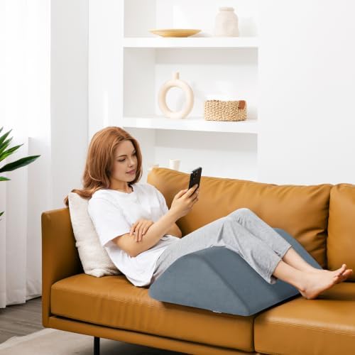Knee Wedge Pillow for Post-Surgery Recovery-Leg Elevation Support for Sleep Position, Alleviating Lower Back & Hip Pain Enhancing Circulation in Ankles Legs Triangle Pillow with Removable Cover - Image 2
