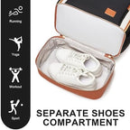 seyfocnia Gym Backpack for Men, Lightweight Sports Back pack With Shoe Compartment, Waterproof Gym Bag Workout Trainning Rucksack Casual Travel Daypack- White Brown - Image 2