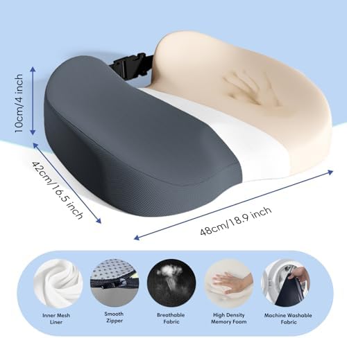 Memory Foam Seat Cushion for Tailbone Pain Relief, Sciatica, Office - Image 3