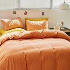 Luxlovery Peach Comforter Set California King Light Orange Bedding Comforter Set Modern Solid Plain Color Soft Breathable Blanket Quilts Peach Pink 3 Piece Bedding Set for Women Men Adults - Image 5