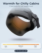 Heated Travel Neck Pillow with Vibrating for Airplane, Sleeping - Image 3
