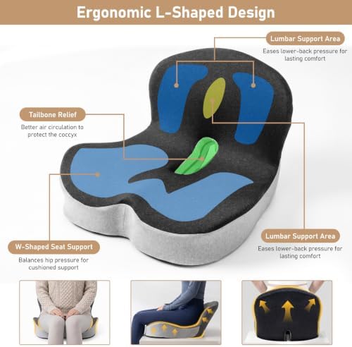 Car Seat Cushion with Lumbar Support, Office Chair Ergonomic Seat Cushion - Image 3