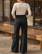 TARSE Womens Wide Leg Lounge Pant Baggy Flare Elastic Waist Sweatpants - Image 2