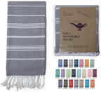 Turkish Beach Towel 100% Organic Cotton Extra Large Oversized (39 x 71 Inches) Quick Dry Sand Free Light Weight Prewashed for Bath Beach Gym Yoga Travel Towel Blanket (Slate Grey) by MYSTICIMPORTS