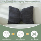 HIGOGOGO Lumbar Support Pillow for Recliner Chair, Bow Knot Shaped Back Support Cushion, Striped Corduroy Soft Decorative Lumbar Pillow for Office Chair, Sofa, Car, Bed, Living Room - Dark Grey - Image 7