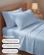 Twin 4 Piece Bed Sheet Set - Comfy, Breathable & Cooling Sheets - Baby Blue - Image 3