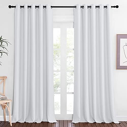 NICETOWN Room Divider Curtain 110 inches Long, Grommet Room Darkening Curtain Thermal Window Treatment Sound Dampening for Sliding Glass Door, Greyish White, W66 x L110, 1 Panel by NICETOWN