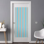 Window Privacy Film Frosted, Blue Brown Striped Non-Adhesive Static Cling Window Tint, Modern Farmhouse Vertical Stripes Insulated Windows Frosted Films for Living Room, 35.4 x 78.7 Inches - Image 3