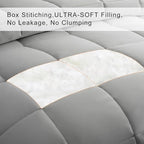 COHOME Quilted King Size Comforter - All-Season Down Alternative Duvet Insert - Luxury Hotel Warm Comforter with Anti-Clump Tech & 8 Tabs - Reversible - Breathable - Light Grey(90"x102") - Image 3