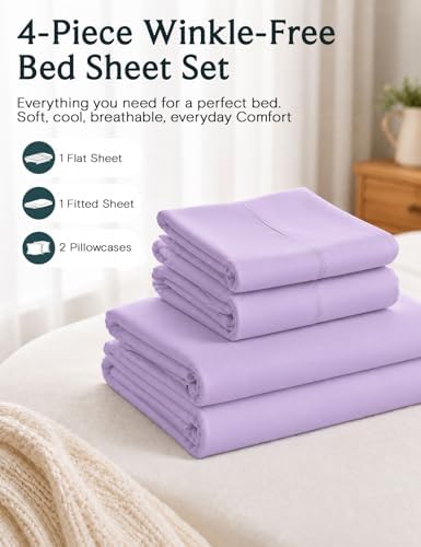 Cal King Size Sheets Set, Cooling & Soft Deep Pocket Bed Sheets, 4PC - Image 6