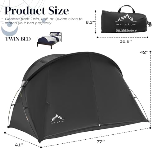 uniHimal Bed Tent Canopy, Twin, Blackout Portable Sleep Tent - Image 2
