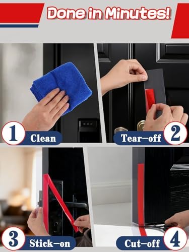 Weather Stripping Door Seal for Max Gaps 25mm - 1.97'' W x 20' L Door Draft Stopper for Garage, Basement, Front Doors Door Bottom Frame Window Insulation Home Winterizing - Image 7