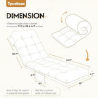 Outdoor Lounge Chair Cushion, Waterproof Replacement Chaise Lounge Cushions for Outdoor Furniture Thickened 71 x 22 x 4.7 Inches Non-Slip Patio Pool Lounge Chair Cushions with Ties (Cream) - Image 3