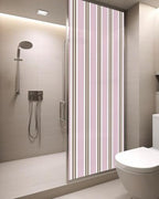 Window Privacy Film Frosted, Pink Brown Striped Static Cling Door Window Covering, Modern Farmhouse Vertical Stripes UV Blocking Windows Film for Office, Hotel, Bedroom, 29.5 x 78.7 Inches - Image 3