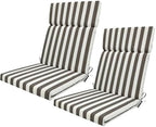 High Back Outdoor Chair Cushions 2 pcs, Water Proof Chaise Lounge Chair Cushions, Chairs Pads Stain Resistant for Camping Beach Picnic Travel Patio(A-Khaki Stripes,18 x42 x 1.18in) by Unknown