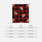 Christmas Gingerbread Plaid Flannel Fleece Throw Blanket - Image 7