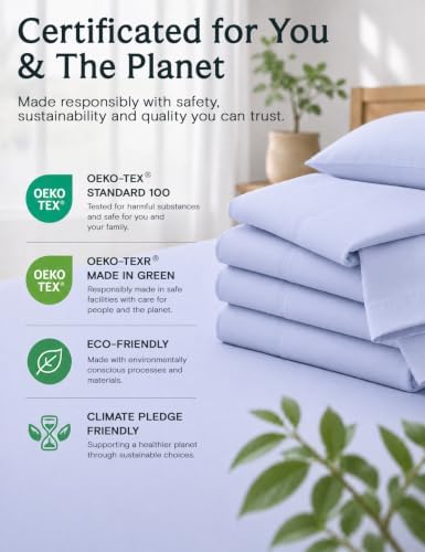 King Size Sheets Set, Cooling & Soft Deep Pocket Bed Sheets, 4PC - Image 6
