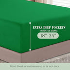 Elegant Comfort 1500 Premium Quality 6-Piece Bed Sheet Set - 18-24 Inch Extra Deep Pocket, Smart Storage Pockets, Wrinkle Free Ultra Soft 6PC Extra Deep Pocket Sheets, King, Emerald Green - Image 5
