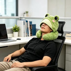 Animal Hooded Travel Neck Pillow U-Shaped Nap Cushion Lightweight with Cute Animal Design Washable Cover. (Husky) - Image 6