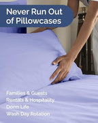 King Pillow Cases - 8 Pack Soft Pillowcase Covers - 20" x 40" (Lavender) - Image 5