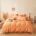 Luxlovery Peach Comforter Set King 3 Piece Modern Solid Color Soft Breathable Blanket Quilts Orange Pink Bedding Set by Luxlovery