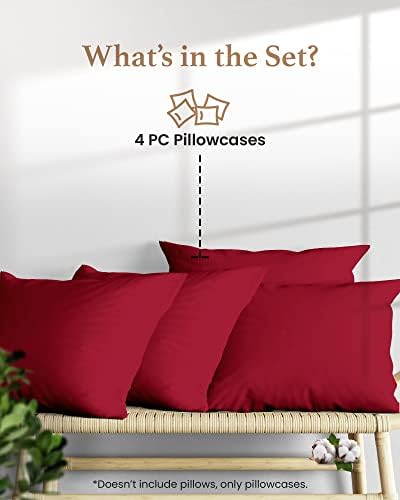 1000 TC King Pillowcases Set of 4 100% Egyptian Cotton Pillow Cases - Image 3