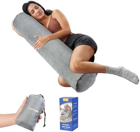Luxtude Inflatable Body Pillow for Adults Kids, Travel Body Pillow by Luxtude