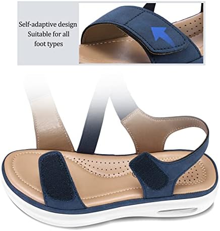 mysoft Women's Comfortable Walking Sandals Platform Wedge Ankle Strap - Image 6