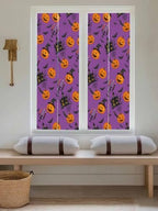 Window Privacy Film Frosted, Pumpkins Halloween Reusable Static Cling Window Tints, Horror Haunted Houses Purple Heat Control Windows Films for Offices, Balcony, 29.5 x 118 Inches - Image 5