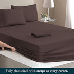 Mocassi Twin XL Size 4-Piece Bed Sheet Set - 1800 Premium Hotel Quality Microfiber 18-24 Inches Extra Deep Pocket Fitted Sheet- Luxury Soft, Breathable, Wrinkle, and Fade Resistant, Brown - Image 4