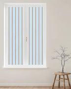 Window Privacy Film Frosted, Light Brown Blue Striped Reusable Static Cling Window Tints, Modern Farmhouse Vertical Stripes Heat Control Windows Films for Offices, Balcony, 29.5 x 118 Inches - Image 2