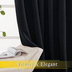 NICETOWN Blackout Curtain for Sliding Door, Patio Door Curtains, Thermal Insulated Wide Drapes/Draperies for Bedroom (Black, 80 by 84 inches) - Image 4