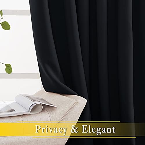 NICETOWN Blackout Curtain for Sliding Door, Patio Door Curtains, Thermal Insulated Wide Drapes/Draperies for Bedroom (Black, 80 by 84 inches) - Image 4