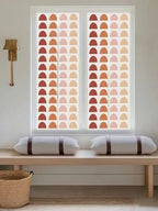 Window Privacy Film Frosted, Colorful Boho Reusable Static Cling Window Tints, Middle Century Geometric Abstract Art Heat Control Windows Films for Offices, Balcony, 29.5 x 118 Inches - Image 5