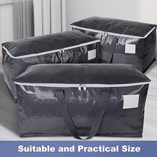 StorageRight Heavy Duty Moving Boxes-Moving Bags with Zipper, Reinforced Handles and Tag Pocket-Collapsible Moving Supplies-Totes for Storage Great for moving, Storage and Travel 93L(Gray-10 Pack) - Image 5
