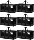 Songrey Extra Large Heavy Duty Moving Bags, 6 Pack, Black by Unknown