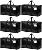 Songrey Extra Large Heavy Duty Moving Bags, 6 Pack, Black by Unknown