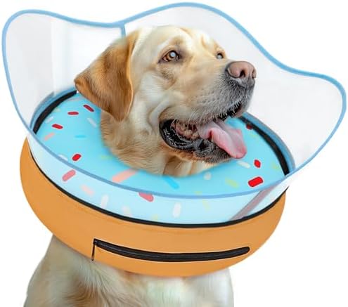 Elevated Inflatable Dog Cone Collar Alternative After Surgery, Dog Donut Collar, Soft Pet Cone to Stop Licking for Small Medium Large Dogs by Toptakeit
