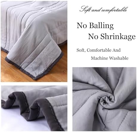 Lightweight Summer Quilt - Breathable Solid Color Comforter for Twin/Full Beds, Soft Portable Bed Cover, Cozy Quilted Home Decor for Warm Nights - Image 4