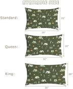 Camping Pillow Cases King Size Set of 2 - Campfire Pillowcases with Envelope Closure, Kids Rustic Adventure Decorative Pillow Covers for Bed Couch, Soft Breathable Microfiber - Image 6