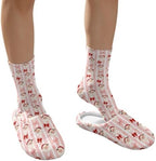 Jeiento Winter Fuzzy Slipper and Crew Socks for Women,Adult Slip-on Close Toe House Slipper,Flat Comfort home Slides - Image 4