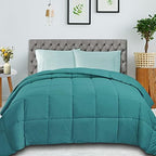 SUPERIOR All Season Down Alternative Comforter, Cal King, Turquoise - Image 2