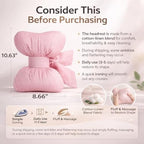 2Pcs Cute Car Neck Pillow Pink Butterfly Bow Car Headrest Pillow Comfortable Seat Neck Rest and Waist Support Kit for Driving Travel, Girl Style Interior Decor Accessories(Red 2 Pcs) - Image 2