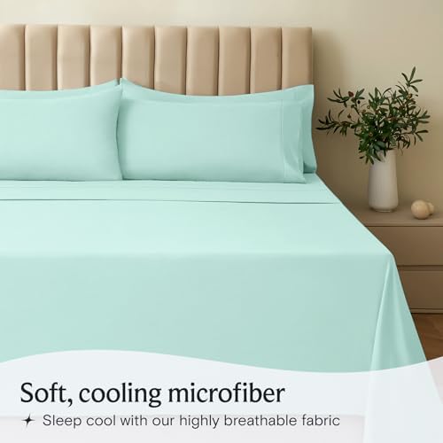 Twin Size Sheets Set, Cooling & Soft Deep Pocket Bed Sheets, 3PC - Image 3