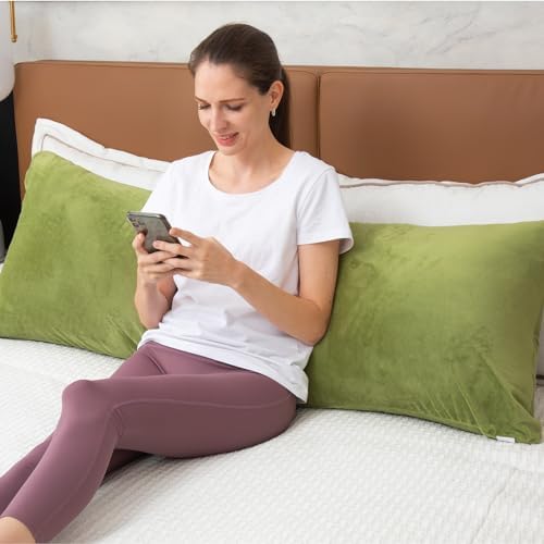 1 MIDDLE ONE Body Pillow, Memory Foam Body Pillows for Adults Sleeping, Long Pillow for Bed, Big Large Firm Full Body Pillow for Side Sleeper, 20x54 Inch, Sage Green - Image 4